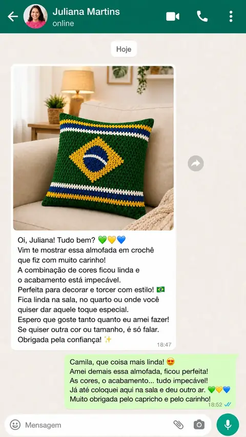 Depoimento de cliente via WhatsApp