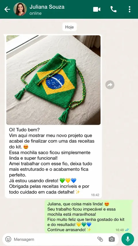 Depoimento de cliente via WhatsApp